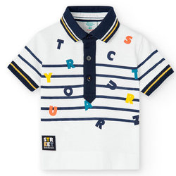 Pique polo letters for baby boy WHITE